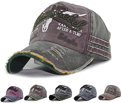 CheChury Cappello Uomo Cappellino Estivo Ricamato Unisex Baseball Tappo Cotone Moto Tappo Bordo Hip-Hop del Berretto da Baseball Regolabile Cappello