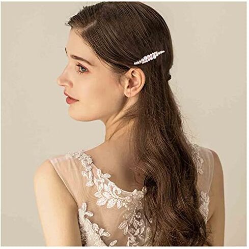 Inilbran Vintage Perla Matrimonio Clip Capelli Oro Perla Fermagli Barrettes Vintage Perla Lati Clip Capelli Barrette Perla Clip Testa Decorativi Copricapo Sposa Accessori Per Capelli Per Le Donne