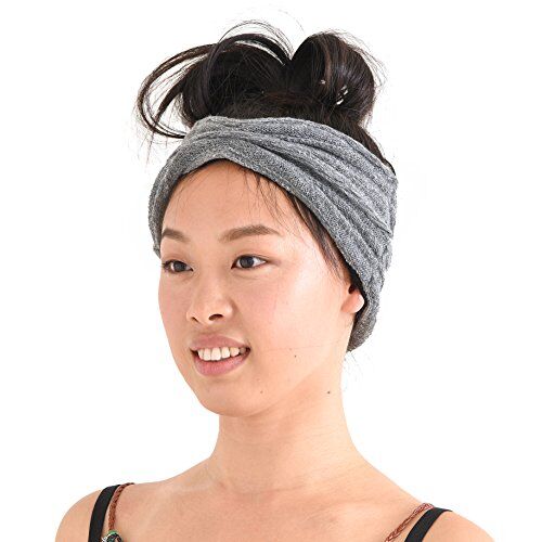 CHARM Casualbox Maglione Headband con Organico Cotone Turbante Moda Capelli Fascia Uomo da Donna Fatto in Giappone Grigio