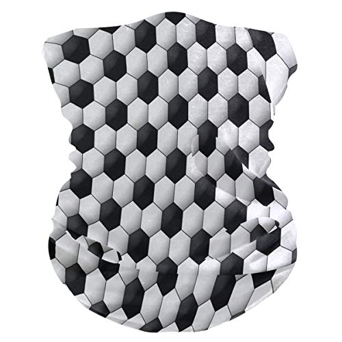 QMIN Fascia da calcio geometrica nera e bianca bandana protezione dal sole, ghetta magica sciarpa passamontagna copricapo per donne, uomini, ragazzi e ragazze