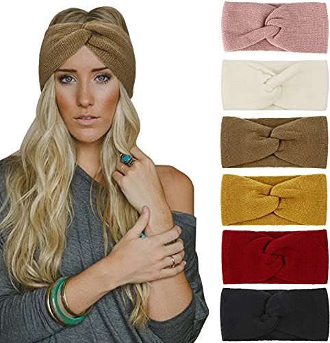 DRESHOW 6 Pezzi Fasce per Capelli Tessuto di Lana Turbante Fascia da Donna Invernale Accessori Cerchietti per Donna Ragazze