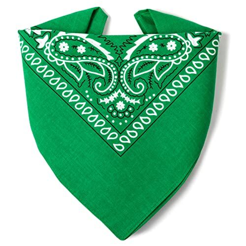 ...KARL LOVEN Bandane 100% cotone per donna uomo Bambini fazzoletto da collo bandana Verde originale motivo paisley copricapo sciarpa per capelli collo polso testa cravatta motociclista