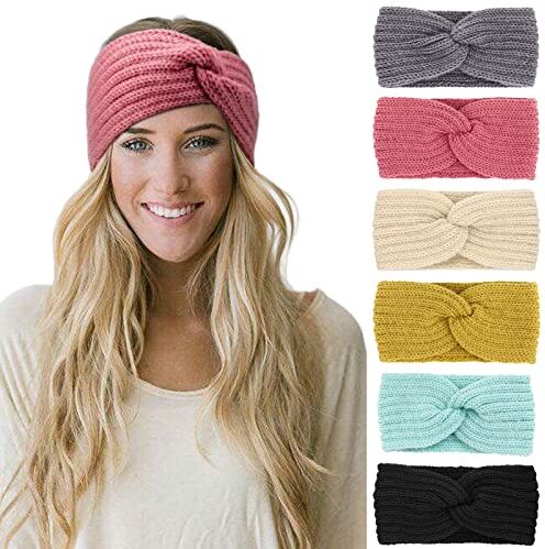 DRESHOW 6 Pezzi Fasce per Capelli Tessuto di Lana Turbante Fascia da Donna Invernale Accessori Cerchietti per Donna Ragazze