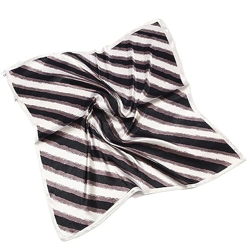 ALOEU Sciarpa in raso di seta da donna firmata estiva piccola borsa avvolgente Sciarpe retrò (Color : Stripe Grey, Size : 1SIZE)