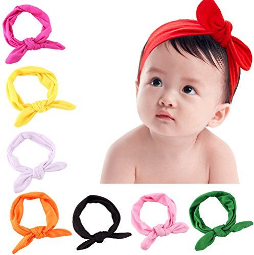 FRCOLOR 8ST neonato bambino bambini ragazza orecchie di coniglio fascia per capelli turbante arco nodo fascia