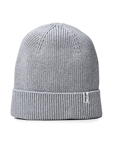 Jack & Jones JACBRINK Beanie LN Berretto, Grigio Chiaro Melange, Taglia Unica Uomo