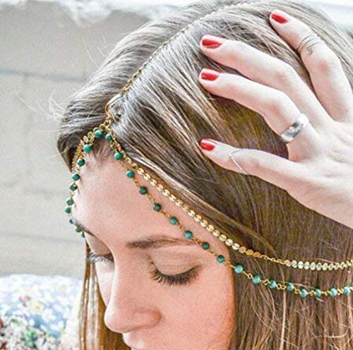 Handmadejewelrylady Signora nappa metallo testa catena copricapo donna moda metallo strass gioielli fascia testa pezzo capelli fascia
