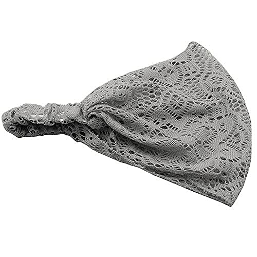 Mashaouyo Bandana Band Girl Cerchietto per capelli alla moda, largo, elastico, turbante, da uomo (grigio, taglia unica)