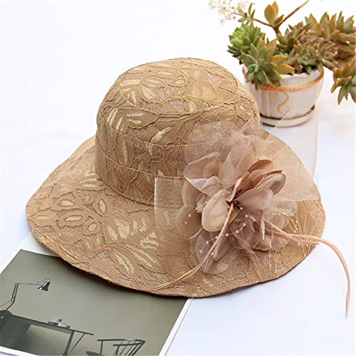 Youllyuu Kentucky Cappelli Donna Chiffon Derby Fascinator Cappelli Fiore Chiesa di Nozze Cappello Fedora