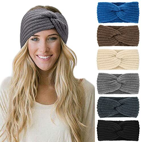 DRESHOW 6 Pezzi Fasce per Capelli Tessuto di Lana Turbante Fascia da Donna Invernale Accessori Cerchietti per Donna Ragazze