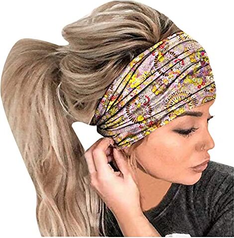 Generic Y-Y22K 2023 moda stampa fascia donna avvolgere fascia elastica fascia testa capelli bandana fascia fascia larga donna