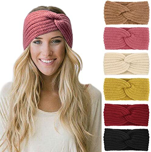 DRESHOW 6 Pezzi Fasce per Capelli Tessuto di Lana Turbante Fascia da Donna Invernale Accessori Cerchietti per Donna Ragazze