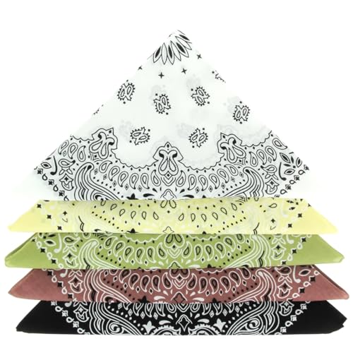 ...KARL LOVEN Bandana 100% Coton Paisley Foulard Fichu Bandeau Tour de Cou Tête Echarpe Pastel Bracelet Homme Femme Enfant