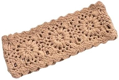 OSKOUR Tinta unita Beige Nero Crochet Capelli Bandana Sciarpa per capelli Fasce a triangolo Fazzoletto per capelli all'uncinetto Fazzoletto per le donne Ragazze