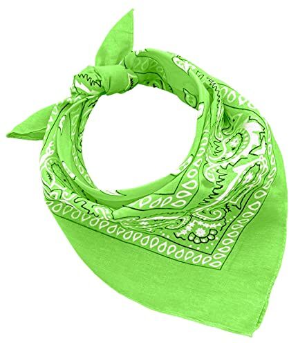 JOPHY & CO. BANDANA 100% cotone SET da 3/5/10 per Donna Uomo Bambini Unisex Tinta Unica e/o con Motivo Paisley COD. A644 (Set 1 pz, Paisley, VerdeErba)