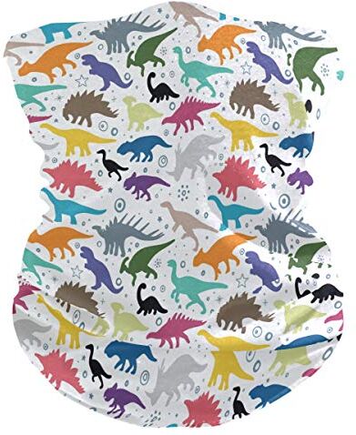 QMIN Fascia colorata a forma di dinosauro animale, bandana, protezione del viso, protezione solare, collo ghetta magica sciarpa passamontagna copricapo per donne, uomini, ragazzi e ragazze