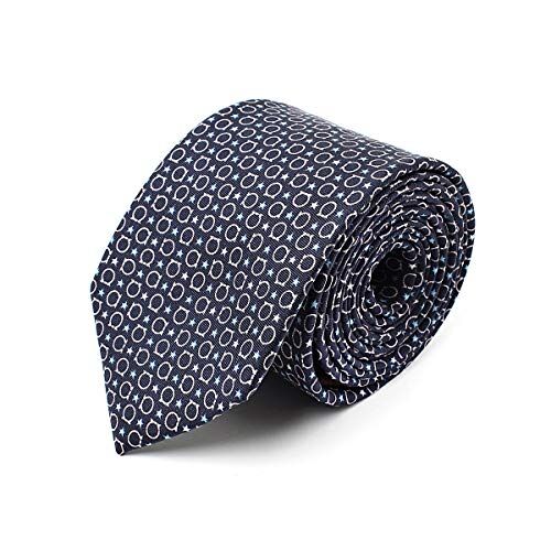 BRERA 67 Cravatta Uomo Blu Stelle Elegante in Seta   Cravattino per Completo 150x7   Cravatte Slim per Vestito da Cerimonia e per Abiti da Lavoro
