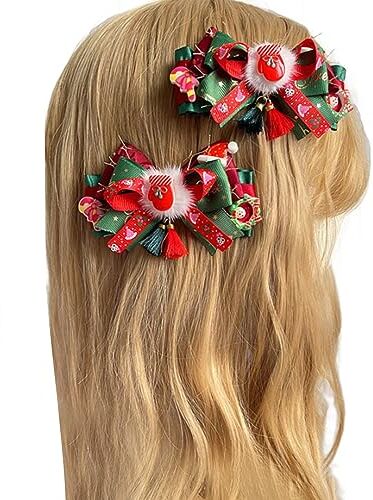 Yfenglhiry Fermaglio per capelli unico Lolitas con cappello di Natale/corna di cervo decorazioni vintage clip per capelli cappello festeCharm per ragazze accessori per capelli di Natale