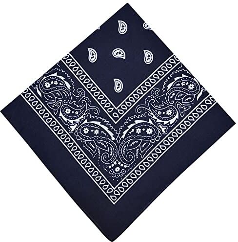 Aomig Bandane, Bandana Blu Navy Bandane Colorate per Donna e Uomo, Multicolori Fazzoletti Testa Bandana per Capelli Modello di Anacardi, Stile Hip Hop, 55 * 55CM