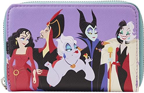 Loungefly Disney Villains Portafoglio con zip intorno, multicolore, taglia unica, con zip