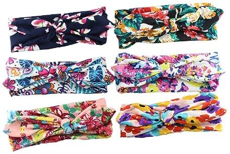 FRCOLOR 6 Pezzi ragazza delle fasce per la testa elastici scrunchies elastici per ragazze con nodo a turbante per bambina cerchietti bambina fasce per ragazze cravatta Regalo