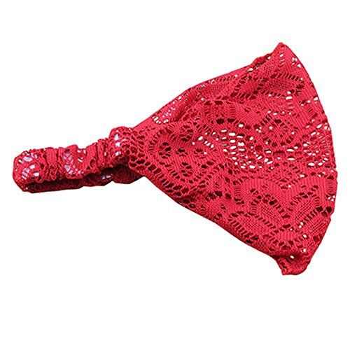 Mashaouyo Bandana Band Girl Cerchietto per capelli alla moda, largo, elastico, turbante (rosso, taglia unica)