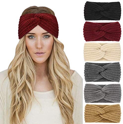 DRESHOW 6 Pezzi Fasce per Capelli Tessuto di Lana Turbante Fascia da Donna Invernale Accessori Cerchietti per Donna Ragazze