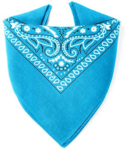 ...KARL LOVEN Bandane 100% cotone per donna uomo Bambini fazzoletto da collo bandana Azzurro originale motivo paisley copricapo sciarpa per capelli collo polso testa cravatta motociclista