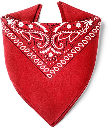 ...KARL LOVEN Bandane 100% cotone per donna uomo Bambini fazzoletto da collo bandana Rosso originale motivo paisley copricapo sciarpa per capelli collo polso testa cravatta motociclista