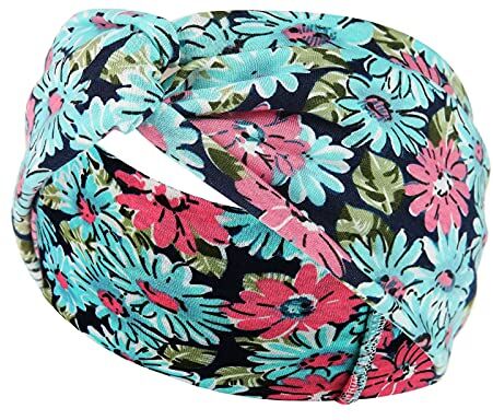 Generico Fasce annodate largo per le donne Stampa sportiva Leopard Elasticità Fascia per ragazze Fasce Moda Boho Yoga Fascia per Cappello Sciarpa Attaccato (S, One Size)