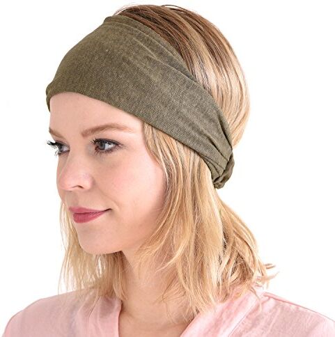 CHARM Casualbox Lino Testa Fascia Bandana Naturale Elastico Hairband Sportivo Moda Incarto Beige