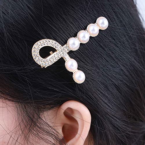 Inateannal Perla Cristallo Capelli Clip Barrette Oro Strass Capelli Barrette Bling Matrimonio Capelli Barrette Clip Perla Nuziale Capelli Copricapo Accessori Per Le Donne E Le Ragazze