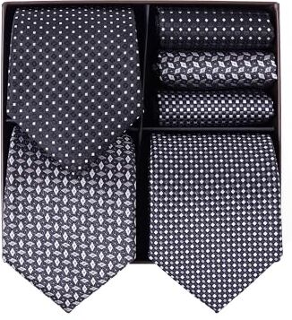 BRERA 67 -3 Pezzi Cravatta Uomo elegante + 3 Pezzi fazzoletto da taschino uomo, Set uomo con confezione regalo, Cravatte e Pochette Classiche