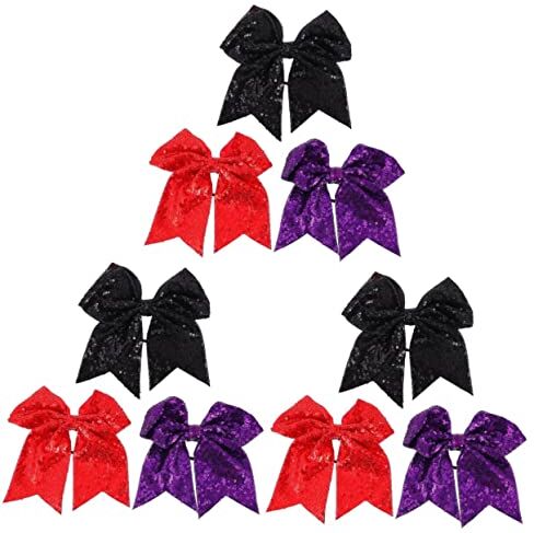 FRCOLOR 9 Pz Cravatta Per Di Halloween Corda Dell'arco Di Halloween Grande Papillon Fasce Per Con Fiocco Bling Donna Breeland Grande Arco Paillettes