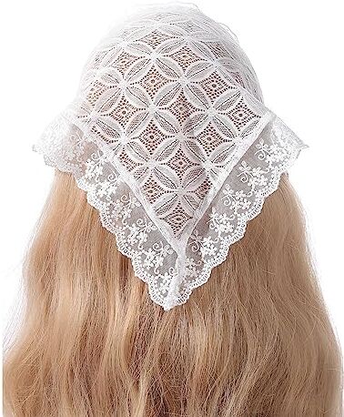 antianzhizhuang Hot Girls Bandana in pizzo bianco estate turbante solare cravatta indietro campeggio copricapo belle ragazze viaggio fazzoletto per capelli fasce in pizzo per donne larghe fasce da sposa floreali per