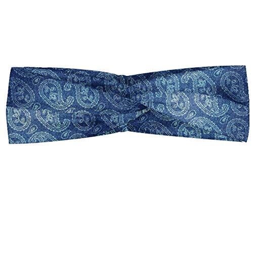 ABAKUHAUS Blu Paisley Fascia per Capelli, Curvy Buta motivi Art, Elastico e Morbido per lo Sport e l'Uso Quotidiano per Donna, Viola Blu Blu Grigio