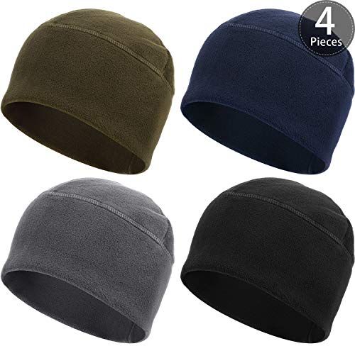 LONSVTTU 4 Pezzi Watch cap in Vello Cappello Skullcap Watch cap Uomo Invernale per Quotidiano e Sport