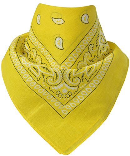 Miobo Bandana/foulard da collo, 100% cotone, taglia unica tessuto morbido giallo M