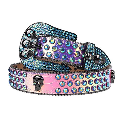 Dsimilarl Oro Western Strass Cintura Cranio Cintura Per Le Donne Degli Uomini Diamante Tempestato Moda Lusso Fibbia Jeans Vita Cinturones Para Mujer Nuovo Colorato 46 pollici