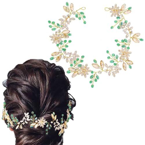 Flayem Sposa Capelli Vite Oro Cristallo Foglia Fascia per capelli Strass Copricapo Nozze Ballo studentesco Accessori per capelli per donne e ragazze