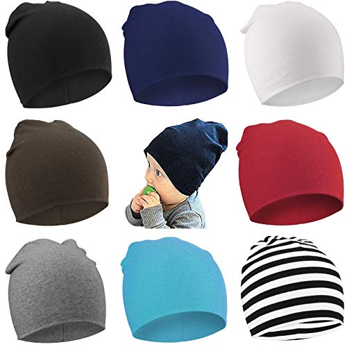 DRESHOW 8 Pezzi Unisex Bambino Berretti Neonato Ragazzi Ragazze Morbido Carino Cappello Nursery Berretto