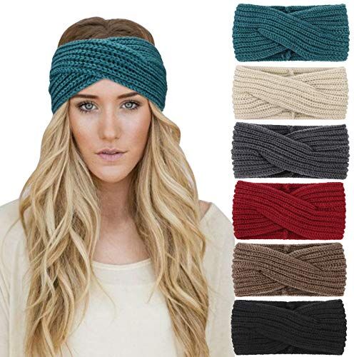 DRESHOW 6 Pezzi Fasce per Capelli Tessuto di Lana Turbante Fascia da Donna Invernale Accessori Cerchietti per Donna Ragazze