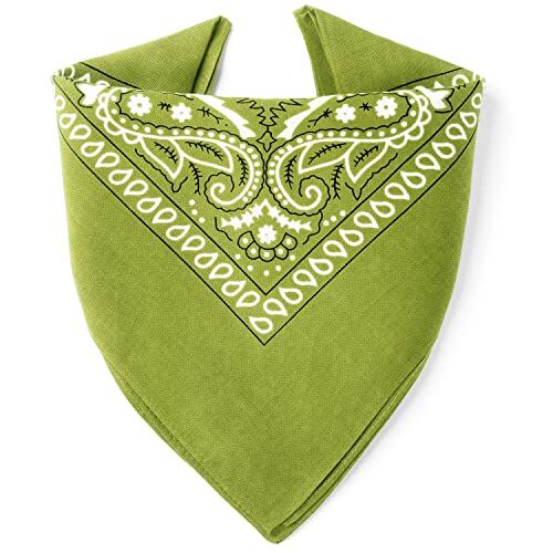 ...KARL LOVEN Bandane 100% cotone per donna uomo Bambini fazzoletto da collo bandana Verde Kaki originale motivo paisley copricapo sciarpa per capelli collo polso testa cravatta motociclista