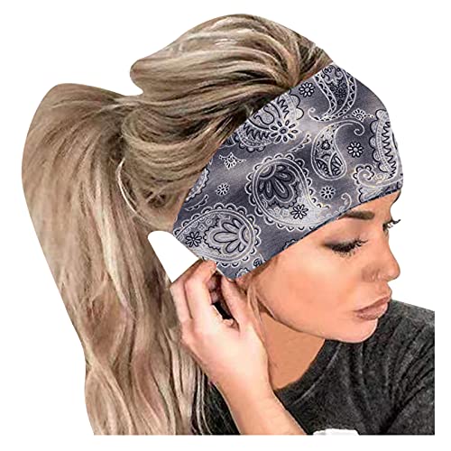 Generico Fascia per con stampa Fascia per da donna Fascia per con fascia elastica Cerchietti 4 Anni (Grey #1, One Size)