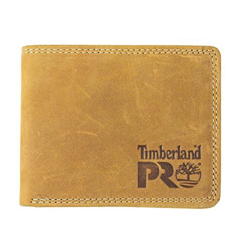 Timberland Portafoglio bifold RFID in pelle sottile da uomo con finestra ID posteriore, Grano/Pullman, taglia unica