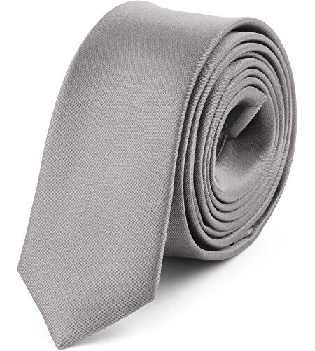 Ladeheid Cravatta Uomo Cravatte Molti Colori Tra Cui Scegliere Regalo Uomo per Compleanno o Altre Occasioni SP-5 (150cm x 5cm, Argento)