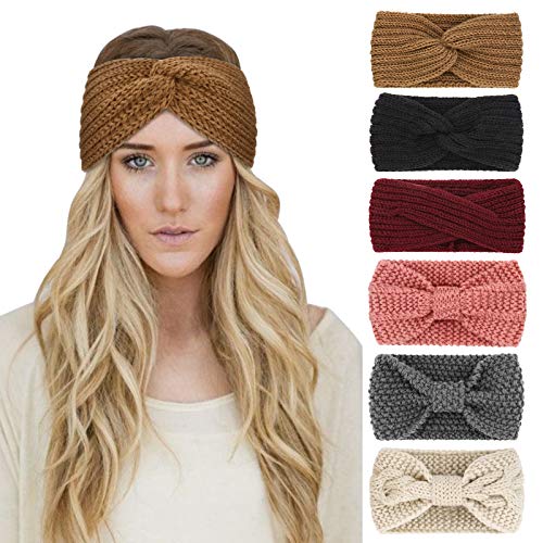 DRESHOW 6 Pezzi Fasce per Capelli Tessuto di Lana Turbante Fascia da Donna Invernale Accessori Cerchietti per Donna Ragazze