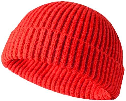 JFAN Miki Hat Swag in Maglia Retro Trawler Invernale Beanie Hat Cappellino da Baseball Unisex Cappello a Maglia Moda,Rosso,Taglia Unica