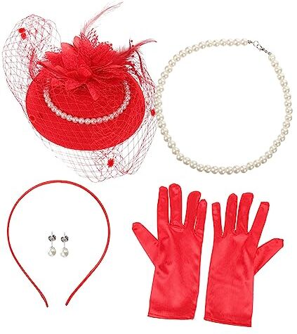 minkissy 1 Set Per Fascinatori Copricapo Da Tè Copricapo Con Velo Flapper Cappelli Fascinator Per Le Donne Per La Festa Del Tè in Di Cocktail Cena Metallo Le Signore