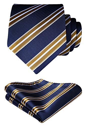 HISDERN Cravatta da Uomo Cravatta e Fazzoletto Set Cravatte